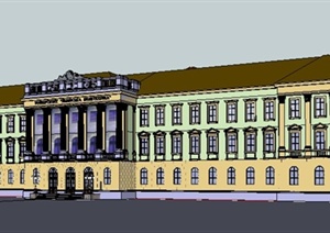 某欧式风格大学办公楼建筑设计SU(草图大师)模型
