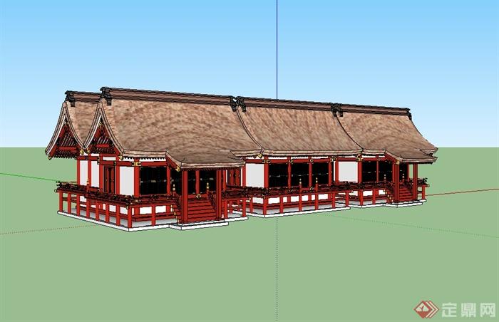 某古典中式风格民居建筑楼su模型(2)