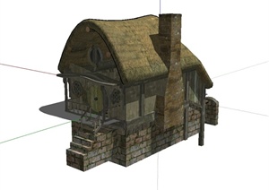 某欧式风格住宅古建筑设计SU(草图大师)模型