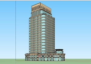 某欧式风格高层商业办公楼建筑设计SU(草图大师)模型