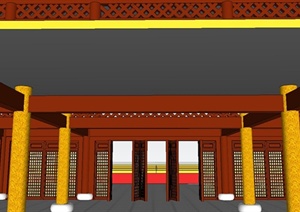 某古典中式风格皇城宫殿建筑设计SU(草图大师)模型