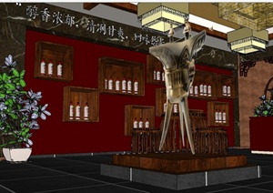 百年老窖室内空间设计SU(草图大师)模型