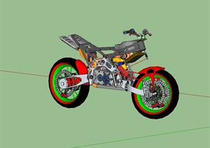某独特详细山地摩托车设计SU(草图大师)模型