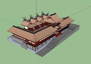 古典中式风格旅游景区建筑SU(草图大师)模型