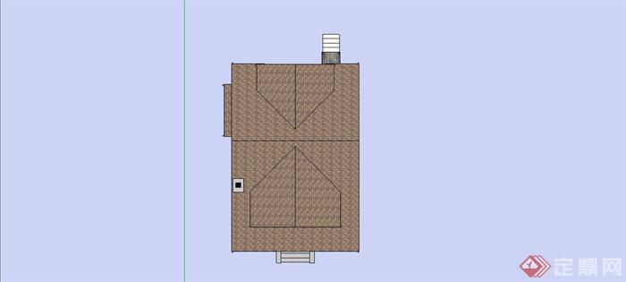 某英式风格独栋别墅住宅建筑设计SU模型(5)