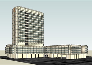 现代高层及多层办公楼建筑设计SU(草图大师)模型