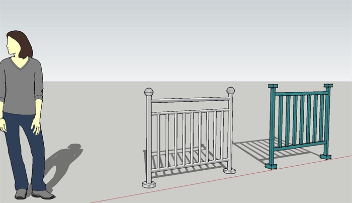 某现代风格两种不同的栏杆设计su模型