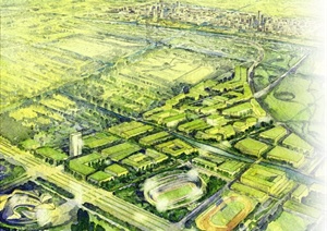 某现代国际体育中心建筑景观规划方案（215页）