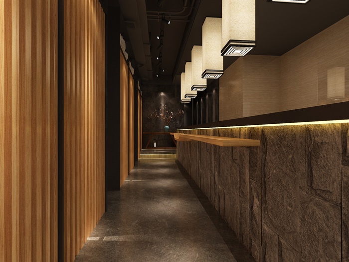 中式风格米线店餐厅室内设计3dmax模型（带效果图）