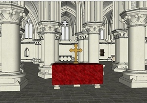 某欧式风格教堂室内装饰设计SU(草图大师)模型