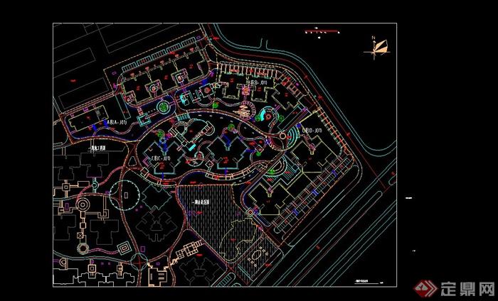 禹洲现代风格大学城景观规划设计CAD施工图(2)