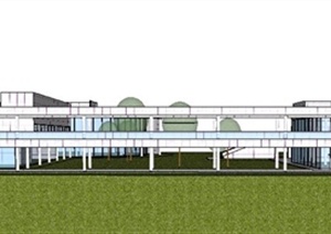 现代简约风厂房建筑SU(草图大师)模型