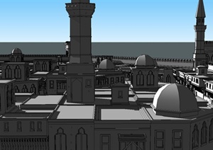 阿拉伯城堡建筑设计SU(草图大师)模型