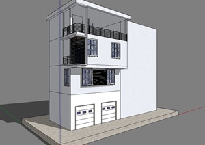 某现代简约风格多层住宅建筑设计SU(草图大师)模型