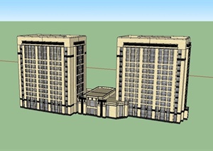某新古典风格酒店式公寓建筑设计SU(草图大师)模型