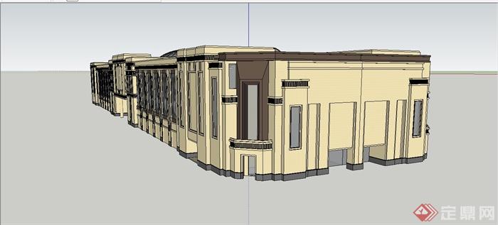 某新古典风格商业综合体建筑设计SU模型(2)
