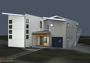现代风格私人贴图别墅建筑设计SU(草图大师)模型