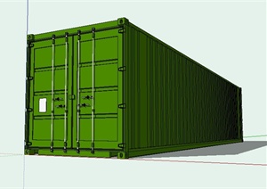 绿色集装箱货箱设计SU(草图大师)模型
