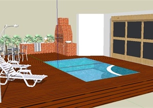 住宅庭院景观环境设计SU(草图大师)模型