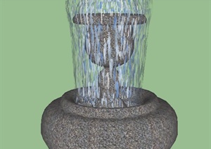 石材喷泉水钵设计SU(草图大师)模型