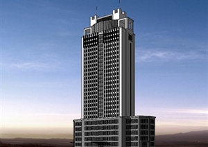 某现代风格高层无贴图办公建筑楼设计SU(草图大师)模型