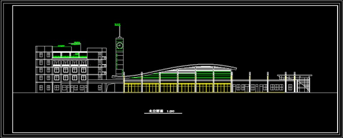客运站二级汽车站建筑设计CAD方案-3200平9张CAD图(6)