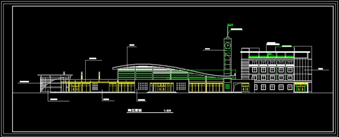 客运站二级汽车站建筑设计CAD方案-3200平9张CAD图(7)