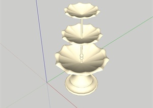 某欧式风格三台水钵设计SU(草图大师)模型