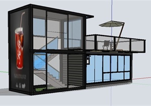 简约二层复式住宅建筑SU(草图大师)模型