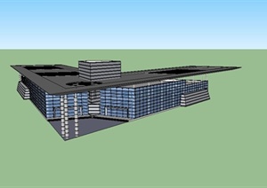 某现代风格客运站建筑设计SU(草图大师)模型