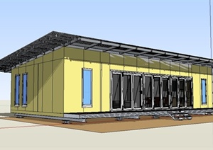 某集装箱式单层住宅建筑设计SU(草图大师)模型