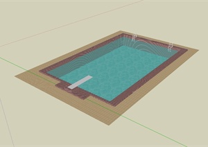 现代风格游泳池景观设计SU(草图大师)模型
