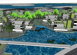 现代城市综合体社区建筑设计SU(草图大师)模型