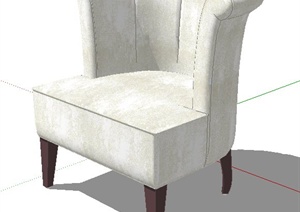 单人沙发椅素材SU(草图大师)模型