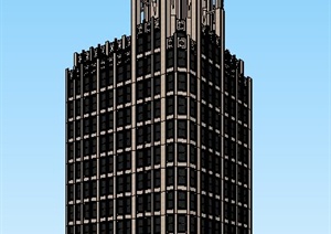 新古典高层商业写字楼建筑SU(草图大师)模型