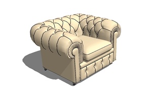 现代风格客厅沙发椅设计SU(草图大师)模型