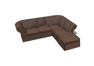 某现代风格详细客厅沙发组合设计SU(草图大师)模型