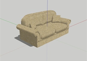 某现代风格详细精致客厅沙发设计SU(草图大师)模型