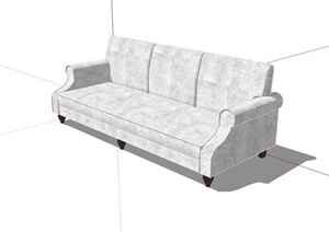 现代详细精致客厅沙发设计SU(草图大师)模型