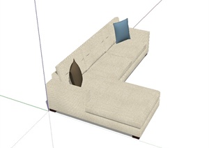 现代简约风格室内客厅沙发设计SU(草图大师)模型