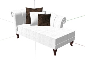 欧式风格详细客厅沙发设计SU(草图大师)模型