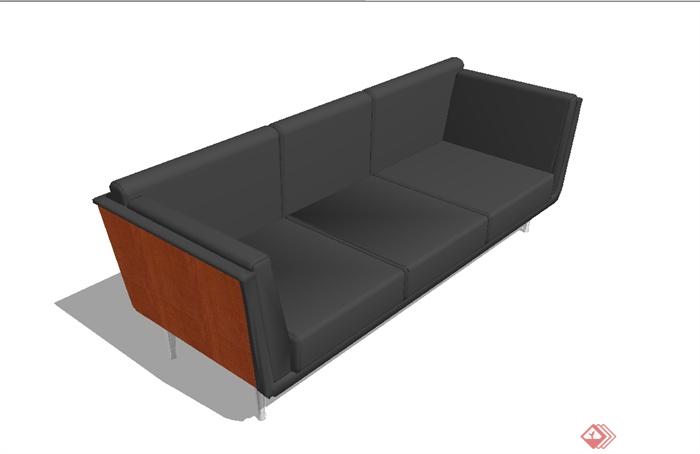 现代风格办公室沙发设计SU模型(1)
