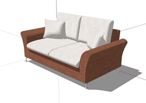 某现代风格独特详细客厅沙发设计SU(草图大师)模型