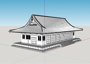 古典中式详细民居住宅建筑设计SU(草图大师)模型