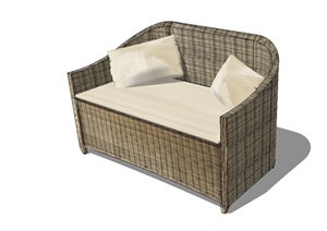 某现代风格详细休闲沙发椅设计SU(草图大师)模型