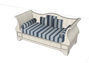 某现代风格独特详细客厅沙发SU(草图大师)模型