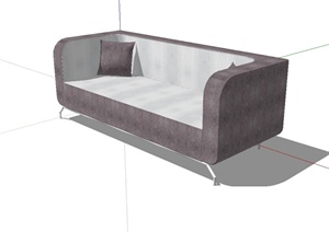 现代风格独特详细客厅沙发设计SU(草图大师)模型
