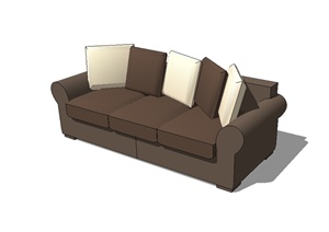 现代风格客厅室内沙发设计SU(草图大师)模型