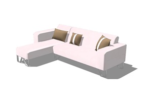 现代风格住宅空间客厅沙发设计SU(草图大师)模型