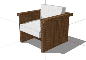 现代单人沙发椅设计SU(草图大师)模型